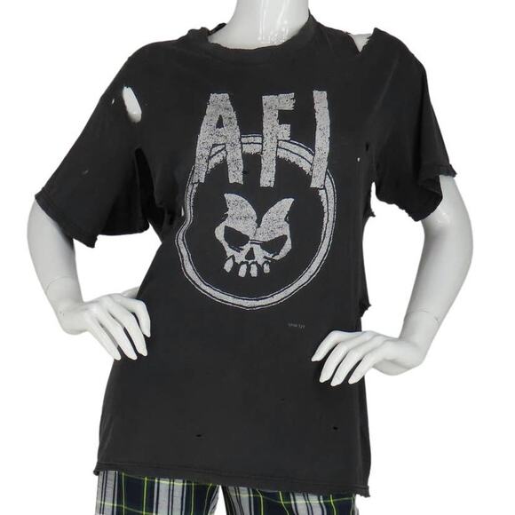 90s Vintage AFI I Hate Punk Rock Goth Hardcore Horror Metal Skull Skater T Shirt